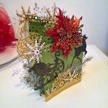 3D folded cascade Christmas card
