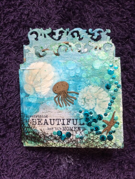 Mixed Media Card Sea