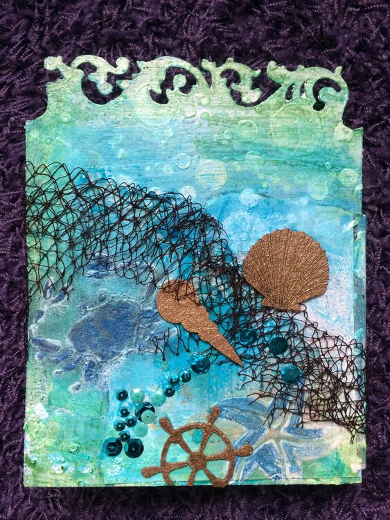 Mixed Media Card Sea