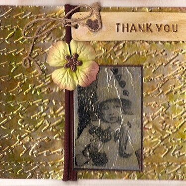 Thank You stamped foil card