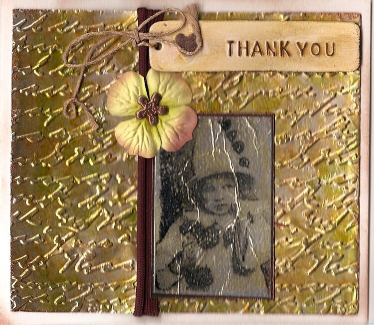 Thank You stamped foil card