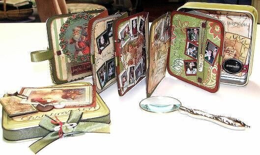 Altered Tin: Christmas Accordian Book ~ Rustic-Artisans~