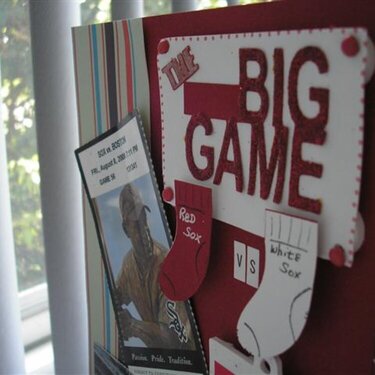 Closeup of The Big Game, which is glittered and sealed!