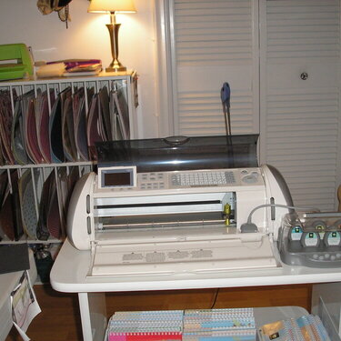 cricut area/ back of that cuttlebug station and paper