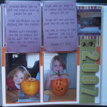 Pumpkin Carving Right Page - Hidden Journaling and pics