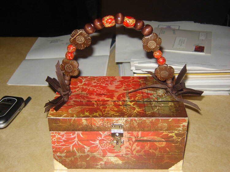 First altered wooden cigar box purse