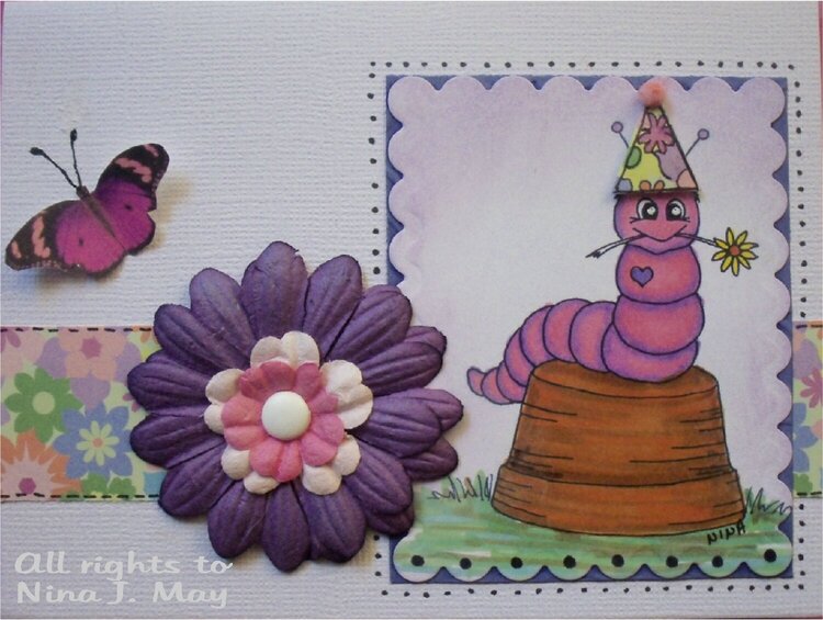 Free Digital Stamp - Eldon with flower