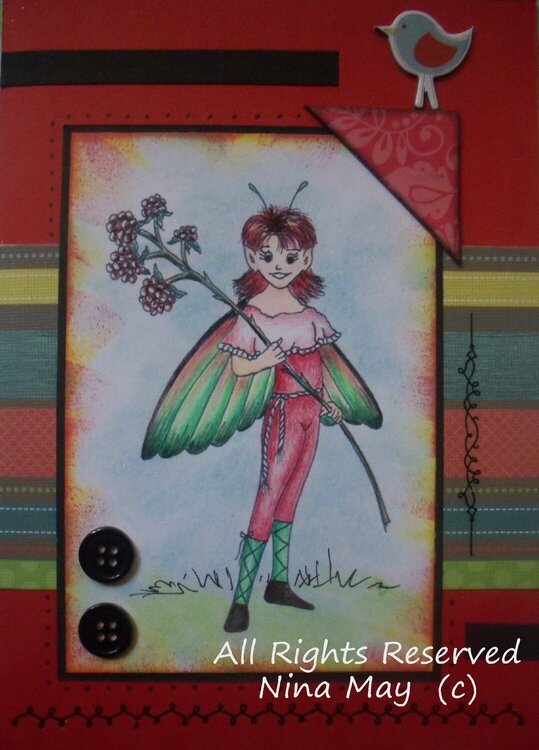 Fariy with Berry Branch Card