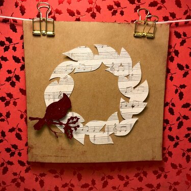 Music Wreath Christmas Card