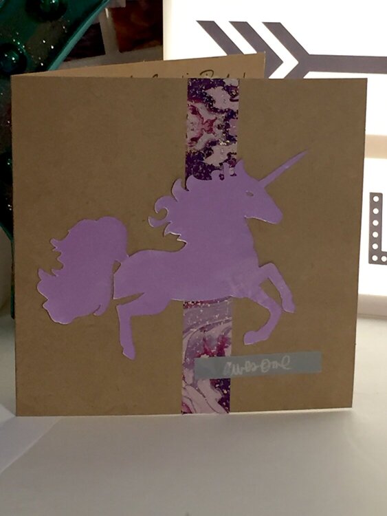 Crazy Unicorn Washi Tape Card