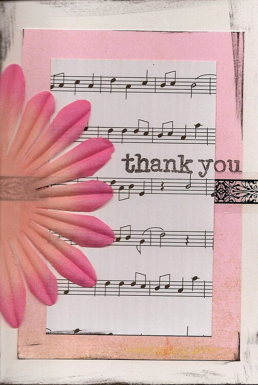 Thank you card in pink