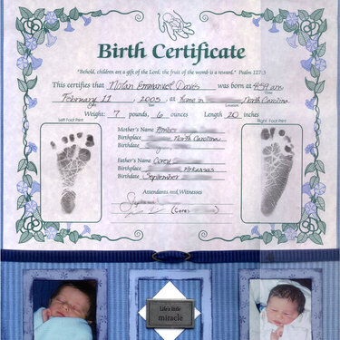 Nolan&#039;s Birth Certificate