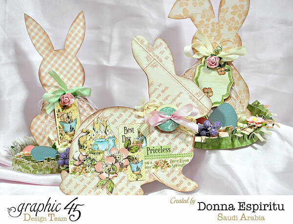 Easter bunny paper decors