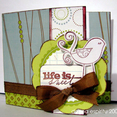 Life is sweet trifold card