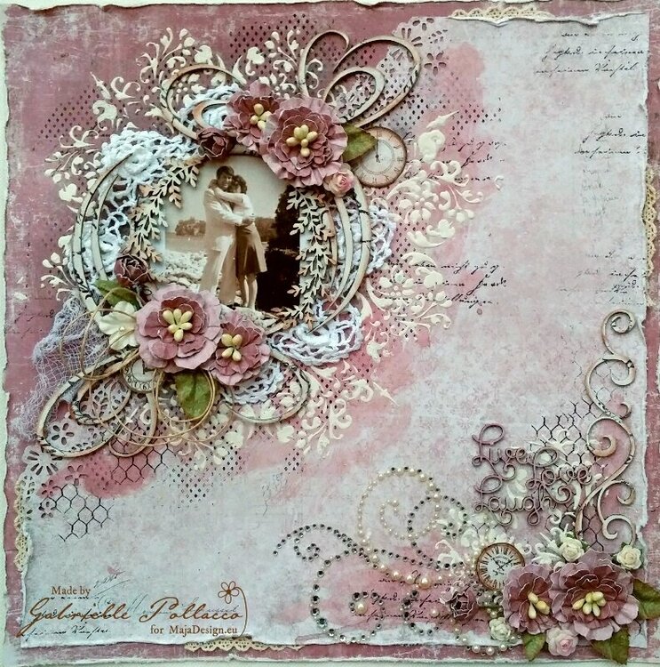 Love Laugh Live **Maja Design, Dusty Attic Chipboard and Shimmerz Paints}