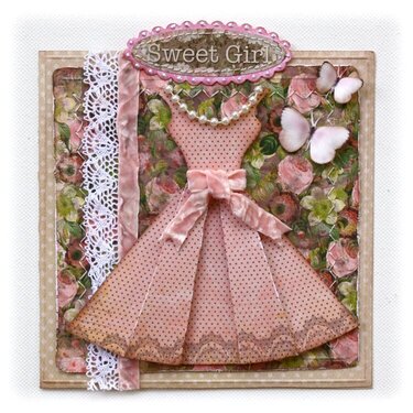Bo Bunny &quot;Little Miss&quot; Card PLUS Template for dress