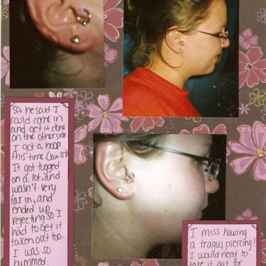 Tragus piercing (right page)