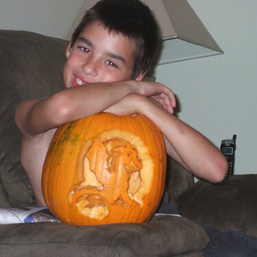 brandon and his pumpkin