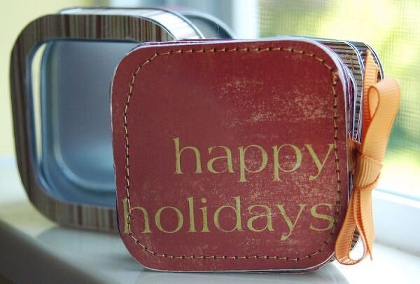 Happy Holidays mini album in a tin-- MME