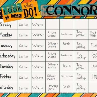 Connor&#039;s Chore Chart