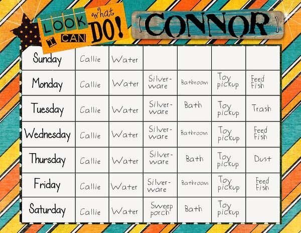 Connor&#039;s Chore Chart