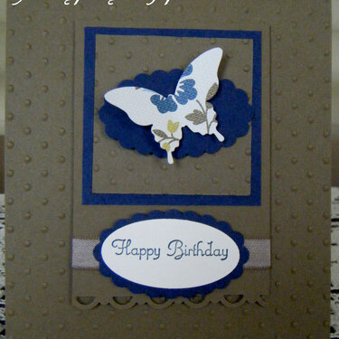 Mocha & Navy birthday card