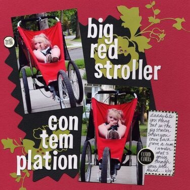 big red stroller contemplation