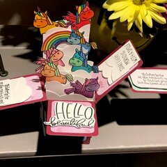 Unicorns & Rainbows Pop Up Box Card