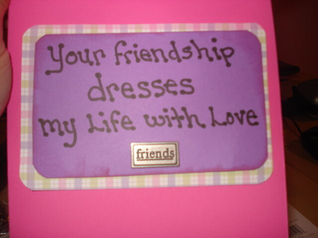Friendship card inside