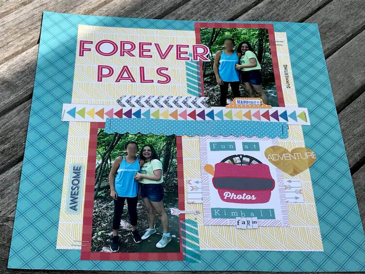 Forever pals (Monthly Sketch Challenge Aug, washi tape, &amp; Use your stamps Challenge)