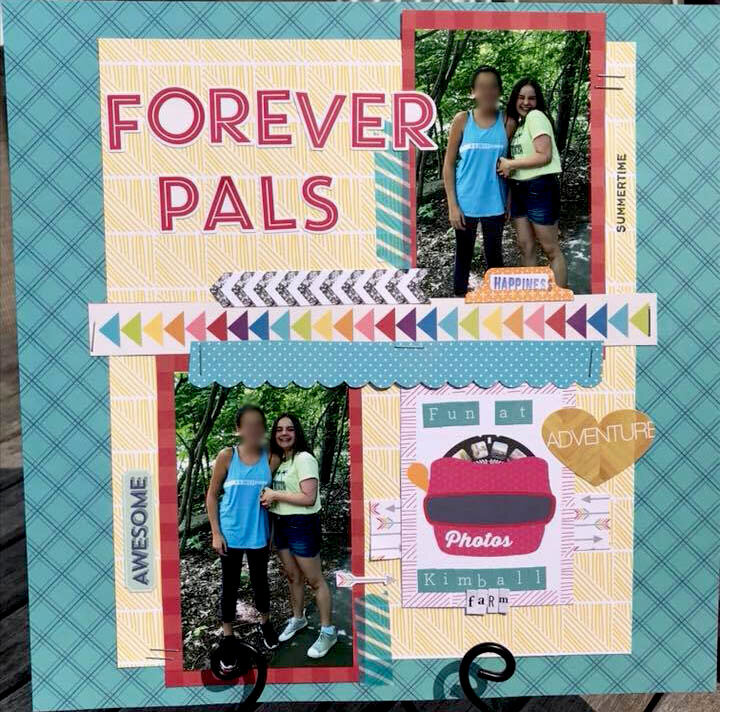 Forever pals (Monthly Sketch Challenge Aug, Washi Tape &amp; Use your stamps Challenge)