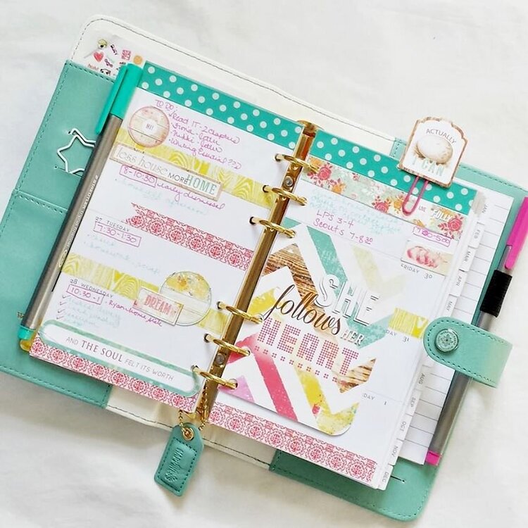 Light Teal Color Crush Planner