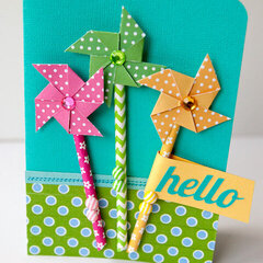 Hello featuring Queen & Co Stylish Stix and Adhesive Pinwheels