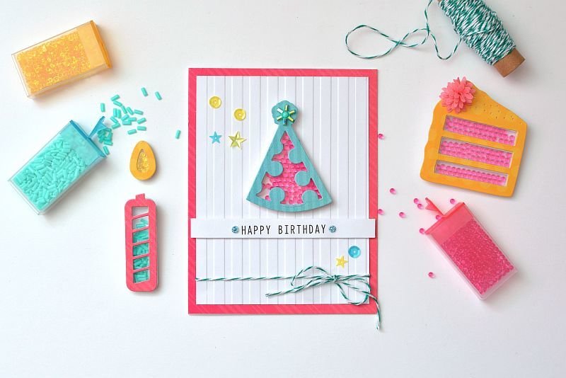 Happy Birthday Shaker Card Kit from Queen & Company