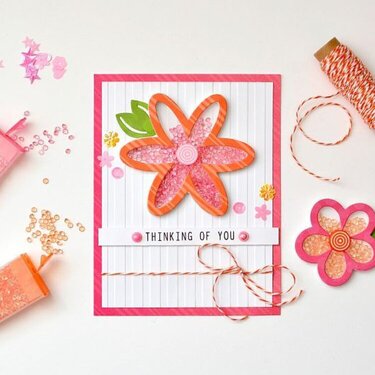 Thinking of You featuring the Flowers Shaker Shape Kit from Queen and Company