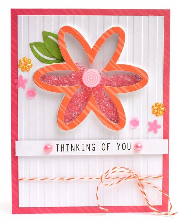 Thinking of You featuring the Flowers Shaker Shape Kit from Queen and Company