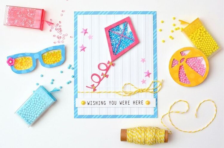 Wishing You Were Here featuring the Queen and Company Summer Shaker Shape Kit