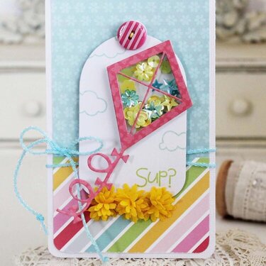 Cards and Layouts are perfect for the new Queen and Company Summer Shaker Shape Kit