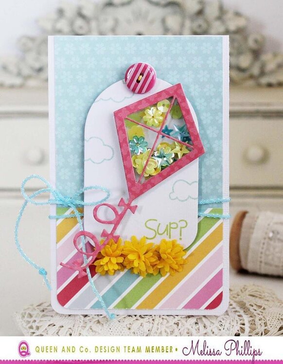 Cards and Layouts are perfect for the new Queen and Company Summer Shaker Shape Kit