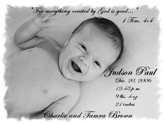 Judson&#039;s Birth Announcement