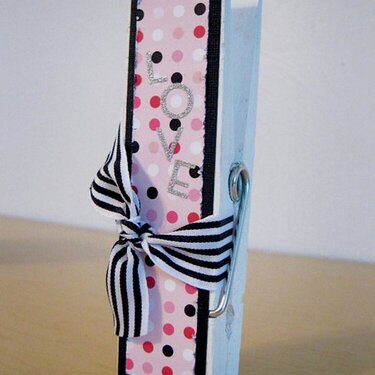 Love - altered clothespin