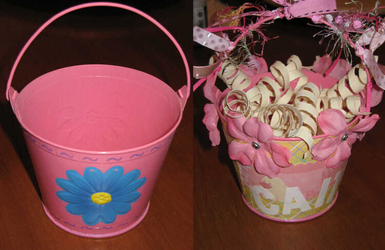 Caitlin&#039;s Easter pail before and after