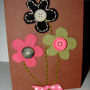 Card with felt flowers