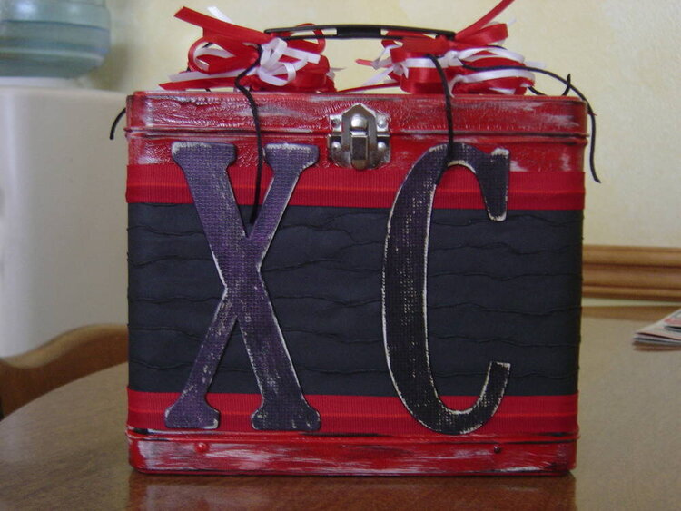 altered lunch box-cross country theme