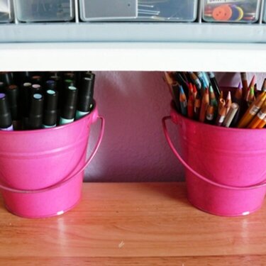 Pen and pencil storage.