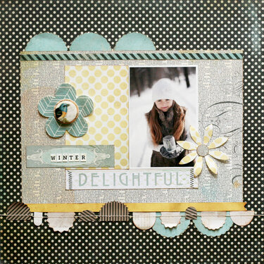 Winter Delightful featuring the Serenade Stitched Garland from BasicGrey