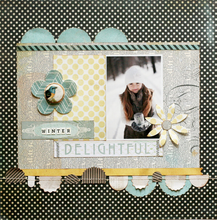 Winter Delightful featuring the Serenade Stitched Garland from BasicGrey