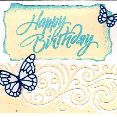 Birthday Card - Blue Butterflies