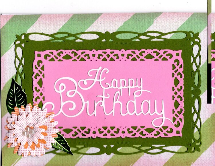 Green Stripe and Pink Birthday