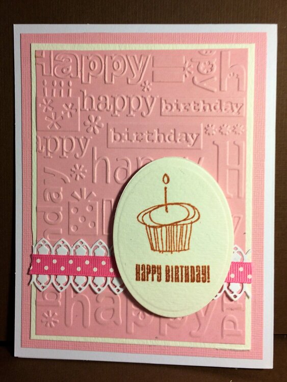Happy Birthday Pink Cupcake